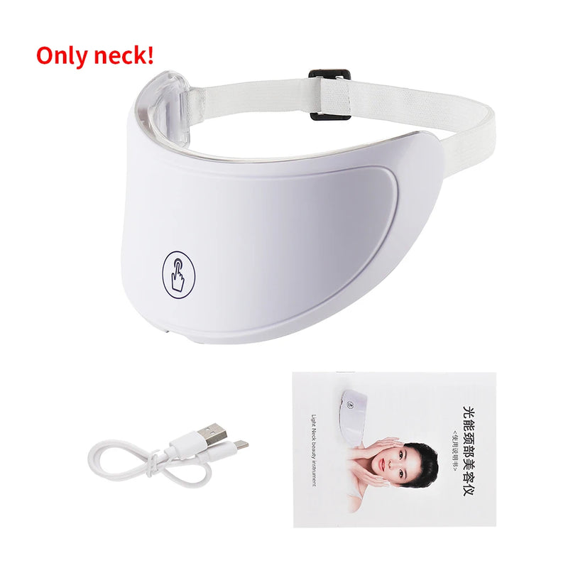 Wireless 7 Colors LED Face Beauty Machine Photon Facial Neck Skin Tighten Rejuvenation Facial Neck Mask
